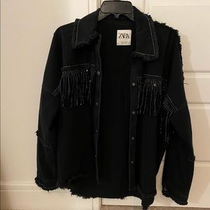 Zara Fringe Denim Jacket